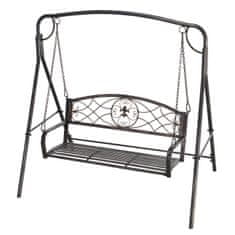 OUTSUNNY Garden Swing 2 Személyes, Hollywood Swing, Hinta Pad, Fém, Bronz, 167 X 123 X 175 Cm 