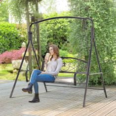 OUTSUNNY Garden Swing 2 Személyes, Hollywood Swing, Hinta Pad, Fém, Bronz, 167 X 123 X 175 Cm 