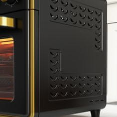 HOMCOM Mini Sütő 20L, Pizza Sütő Légkeveréses Funkcióval, Forró Levegős Sütő Tepsivel, Grillrács, 90-230°C, 1400 W Elektromos Mini Sütő 1 Órás Időzítővel 