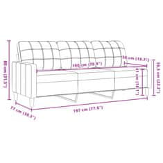 Vidaxl 3 személyes fekete bársony kanapé 180 cm 4007639