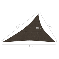 Vidaxl barna HDPE napvitorla 160 g/m² 3 x 4 x 5 m (311806)