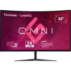 Viewsonic Omni VX3218C-2K Monitor 32inch 2560x1440 VA 165Hz 1ms Fekete