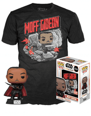 Póló Star Wars: The Mandalorian - Moff Gideon + figura Funko (méret L)