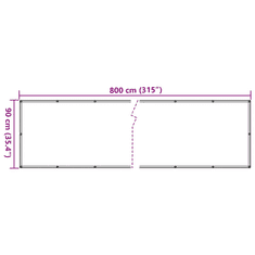 Vidaxl antracitszürke PVC kerti belátás elleni paraván 800x90 cm (4005433)