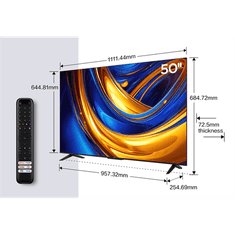 TCL Smart LED Televízió, 127 cm, 4K,UHD, HDR, Google TV (50P655)