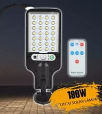 X TECH Napelemes LED lámpa 180 W, mozgásérzékelővel, távirányítóval, 128 LED-el