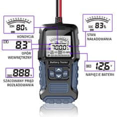 Qoltec digitális akkumulátortesztelő LCD kijelzővel | 12V | 24V | 3Ah-400Ah