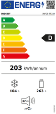 Indesit Indesit INFC9 TT33X inox alulfagyasztós hűtőszekrény