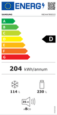 SAMSUNG Samsung RB34A7B5D22/EF alulfagyasztós hűtőszekrény