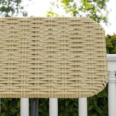 OUTSUNNY Napfényes Poly Rattan Pad, 2 Személyes Kerti Pad, Rattan Pad Karfa Nélkül, Erkély Pad, Kerti Bútor, 250 Kg-Ig Bír, Fém, Khaki 