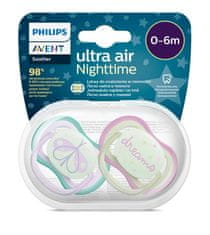 Philips Avent Ultra air éjszakai cumi 0-6m kislány, 2db