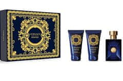 Versace Pour Homme Dylan Blue - EDT 50 ml + borotválkozás utáni balzsam 50 ml + tusfürdő 50 ml