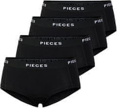 Pieces 4 PACK - női alsó Boxer PCLOGO 17106857 Black (Méret S)