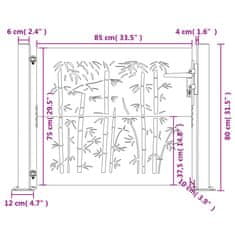 Vidaxl bambuszmintás corten acél kerti kapu 105 x 80 cm 153238