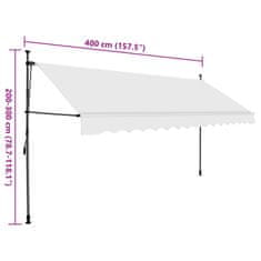 Vidaxl krémszínű kézzel kihúzható LED-es napellenző 400 cm 145875