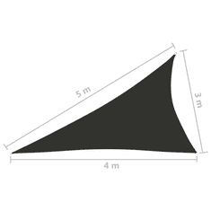 Vidaxl antracitszürke háromszögű oxford-szövet napvitorla 3 x 4 x 5 m (135118)