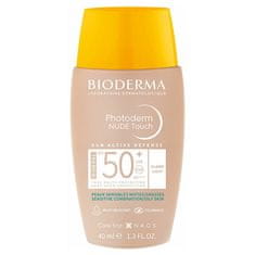 Bioderma Színezett védő fluid természetes smink hatásával SPF 50 Photoderm Nude Touch Mineral 40 ml (Árnyalat Light)