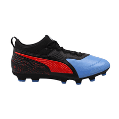 Puma ONE 19.3 HG Férfi futballcipő, fekete/kék, méret 41