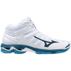 Mizuno Wave Voltage MID Férfi röplabdacipő, fehér/kék, méret 42.5