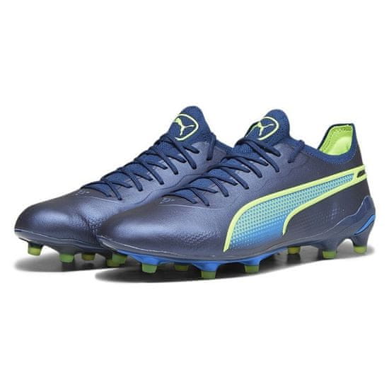 Puma King Ultimate FG/AG Férfi futballcipő, kék-navy/zöld, méret 45