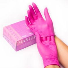 MAXTER GLOVE Nitrile púdermentes kesztyű, rózsaszín, 100 db, méret M