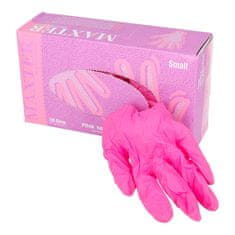 MAXTER GLOVE Nitrile púdermentes kesztyű, rózsaszín, 100 db, méret M