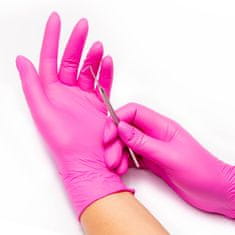 MAXTER GLOVE Nitrile púdermentes kesztyű, rózsaszín, 100 db, méret M