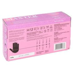 MAXTER GLOVE Nitrile púdermentes kesztyű, rózsaszín, 100 db, méret M