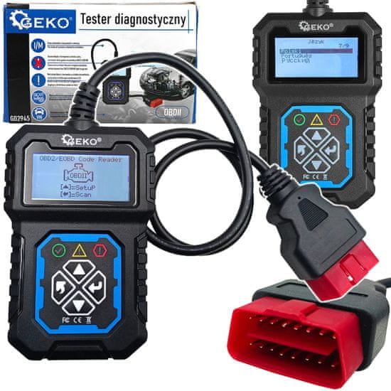 GEKO Teljes univerzális autódiagnosztikai LCD T31 OBD2 teszter