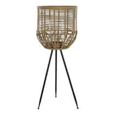 NEW DKD Home Decor Barna Fekete Fém Kristály Rattan Álló Gyertyatartó (31 x 31 x 77 cm)