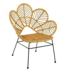 NEW Scaun de grădină DKD Home Decor MB-166560 Fekete Természetes Világosbarna Fém Szintetikus Rattan 76 x 67 x 86 cm