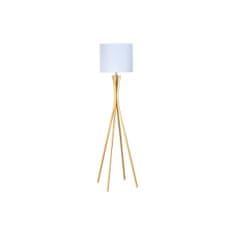 NEW Állólámpa DKD Home Decor Gold Metal Polyester White (37 x 37 x 163 cm)