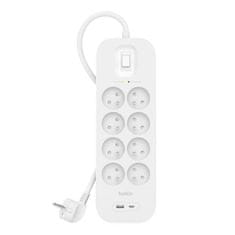 Belkin SURGE 8OT 900J, 18W, USB A+C, pol.