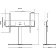 Vidaxl talpas TV-állvány 37"-55" képernyőhöz max VESA 600x400 mm 40 kg 50320