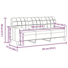 Vidaxl 3 személyes krémszínű bársony kanapé díszpárnákkal 180 cm 3278237