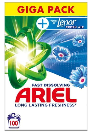 Ariel Unstoppables mosópor, + Touch of Lenor 5,5 kg (100 mosás)