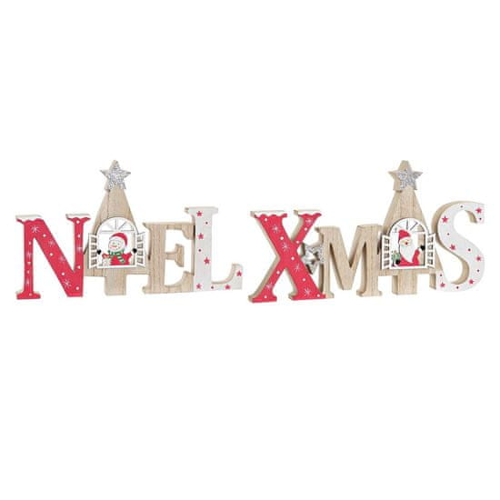 NEW DKD Home Decor Noel Xmas fa MDF dekoráció (28 x 2 x 16,5 cm) (2 db)