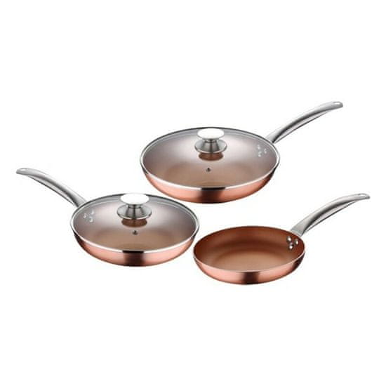 NEW San Ignacio Optimum Copper Baker rozsdamentes acél alumínium megerősített alumínium serpenyő készlet (5 db)