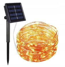 Malatec Solar karácsonyi fénylánc 150 LED meleg fehér 15m 8 funkciós IP44