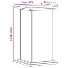 Vidaxl antik fa színű szerelt fa növényállvány 33 x 33 x 60 cm 852967