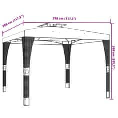 Vidaxl krémszínű acél dupla tetős pavilon 2,98 x 2,98 m 368440