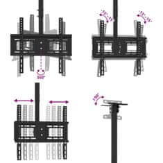 Vidaxl mennyezeti TV-tartó 32"-65" képernyőhöz max VESA 400x400mm 40kg 379576