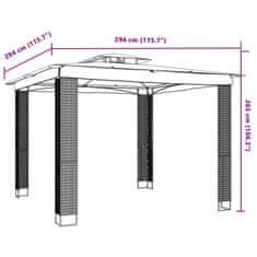 Vidaxl krémszínű acél dupla tetős pavilon 2,94 x 2,94 m 368444