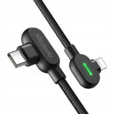 Mcdodo Mcdodo Szög Kábel 90° Usb-C Villám Kétirányú Iphone 13 14 Led 2M