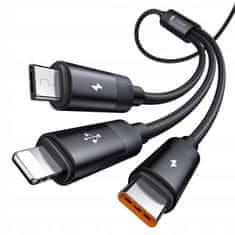 Mcdodo Mcdodo 3In1 Usb Kábel Gyors Töltés Usb-C Villám Micro Usb Qc 1M Led