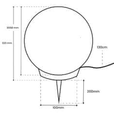 LUMILED Kerti lámpa E27 tejgolyó LUMIKULA2 30cm IP65