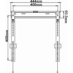 Omega PLATINET fali tartó fix TV-hez, VESA 75x75, 100x100, 200x100, 200x200, 300x300, 400x200, 400x400 35 kg 35 kg