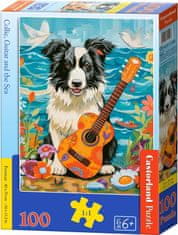 Castorland Puzzle Collie, gitár és tenger 100 darab