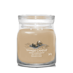 Yankee Candle Illatgyertya Signature üvegben közepes borostyán és szantálfa 368g