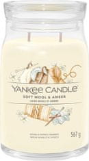 Yankee Candle Illatgyertya Signature üvegben nagyméretű Soft Wool & Amber 567g